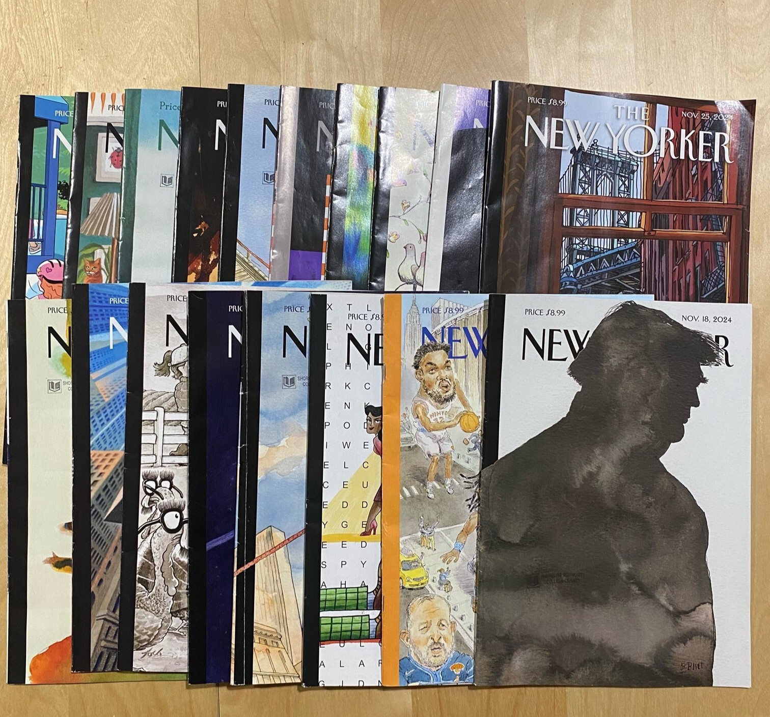 Lot Of 18 2024 NEW YORKER MAGAZINE Issues – with subscription stamps!