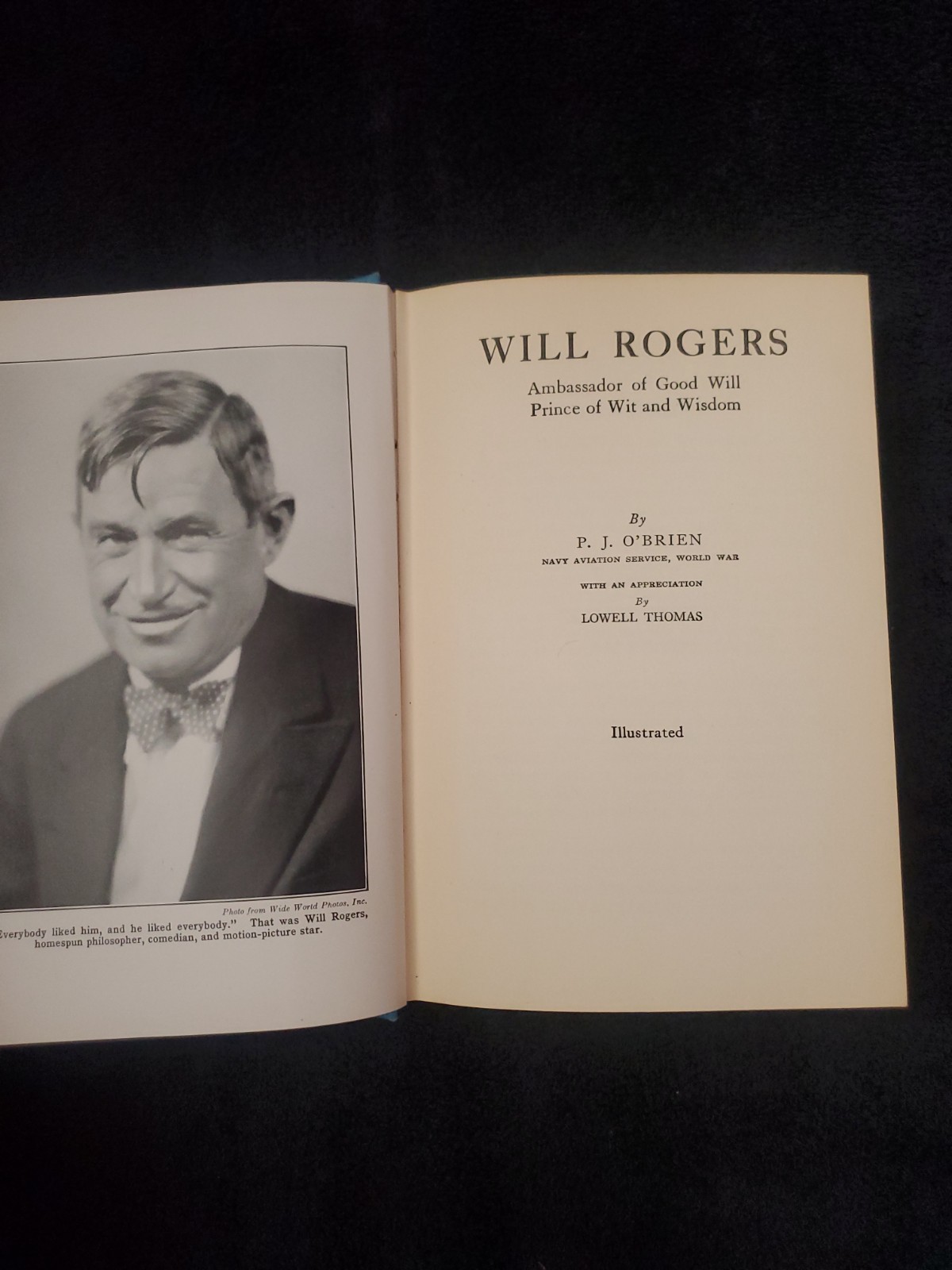 Vintage 1935 Will Rogers – Ambassador of Good Will by P.J. O’Brien