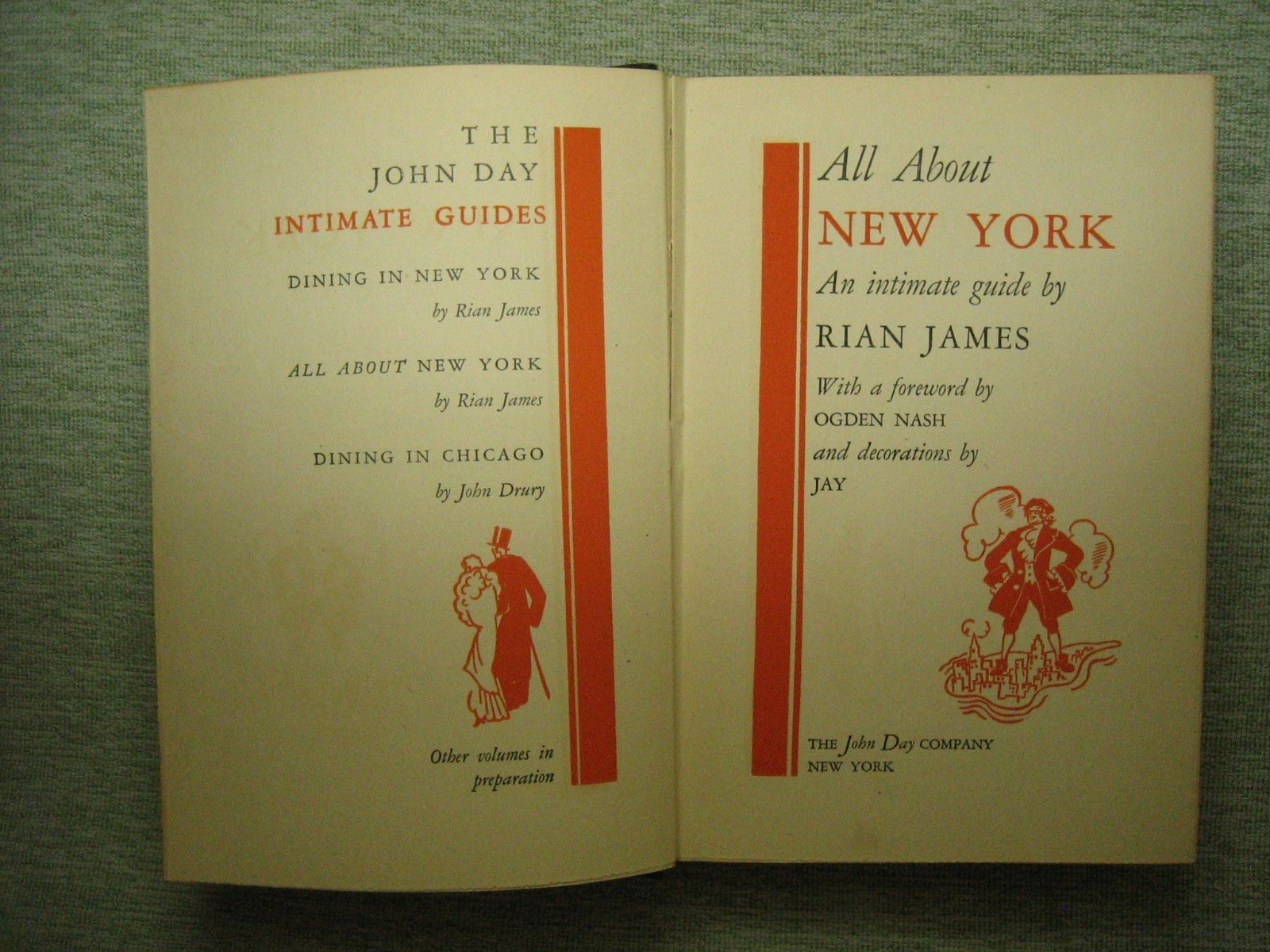 All About New York: An Intimate Guide 1st Edition 1931 R James Ogden Nash