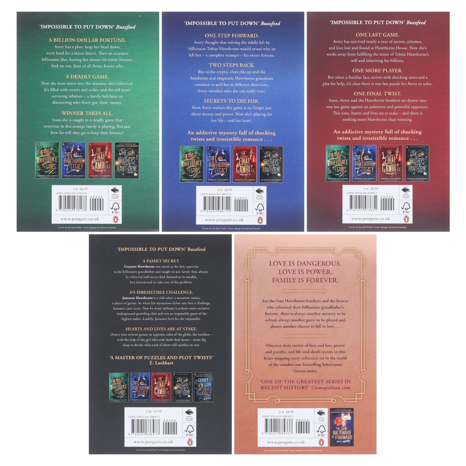 The Inheritance Games Series By Jennifer Lynn Barnes: 5 Books – Ages 12-17 – PB