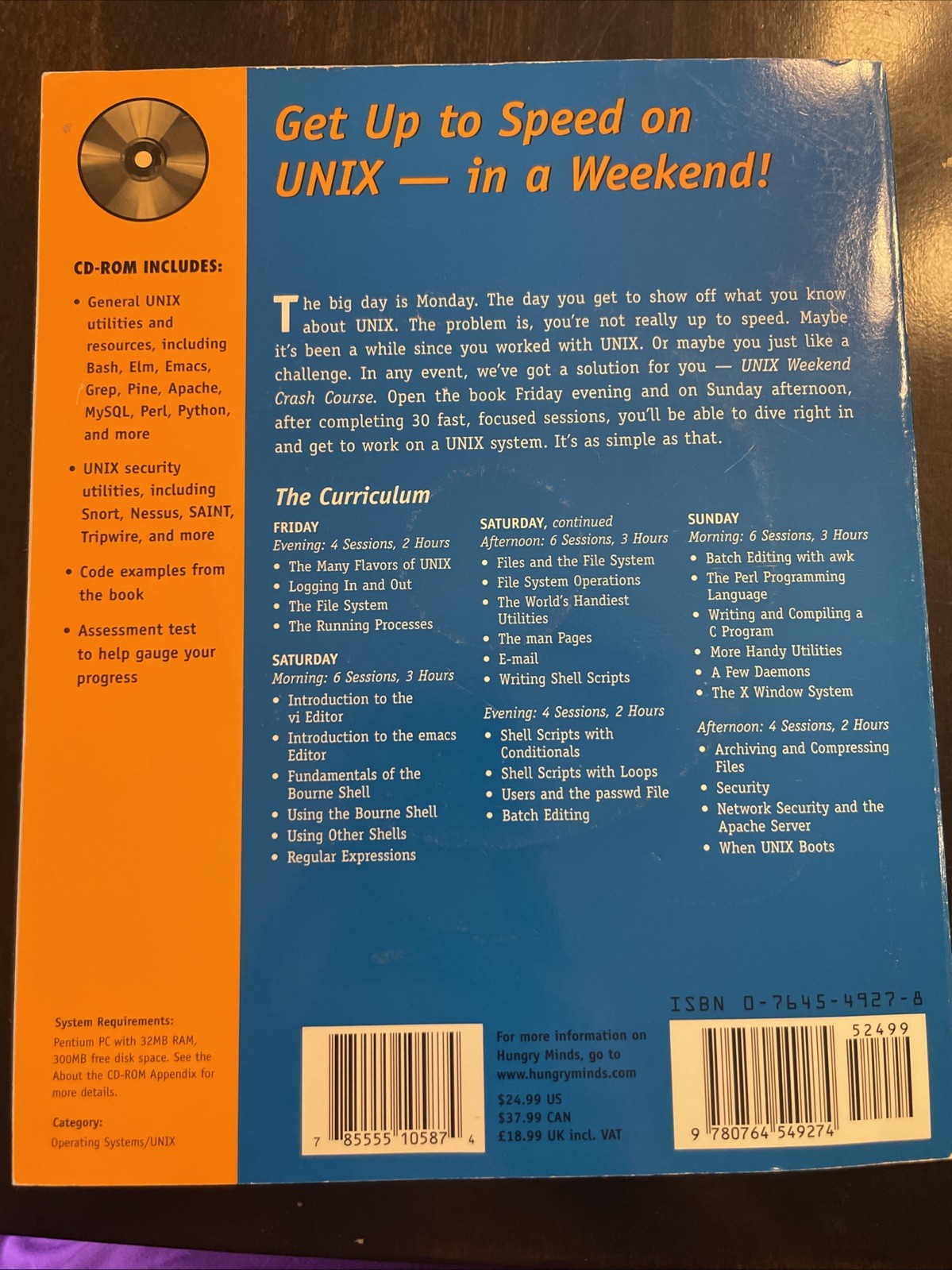 UNIX Weekend Crash Course~15 Hours~With CD-ROM by Arthur Griffith