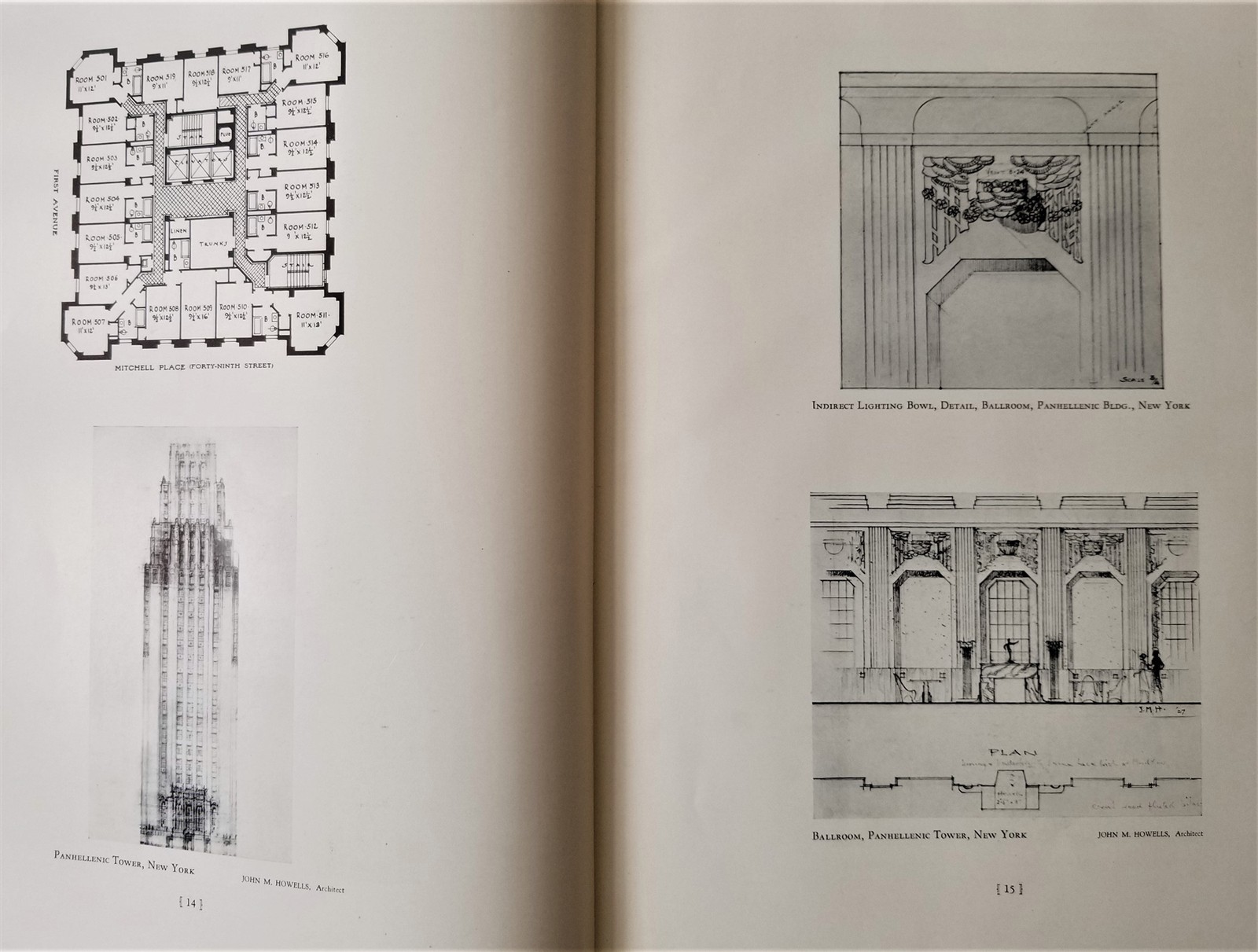 1929 antique BOSTON ARCHITECTURE CLUB MODERN PLANs us WHITEHEAD