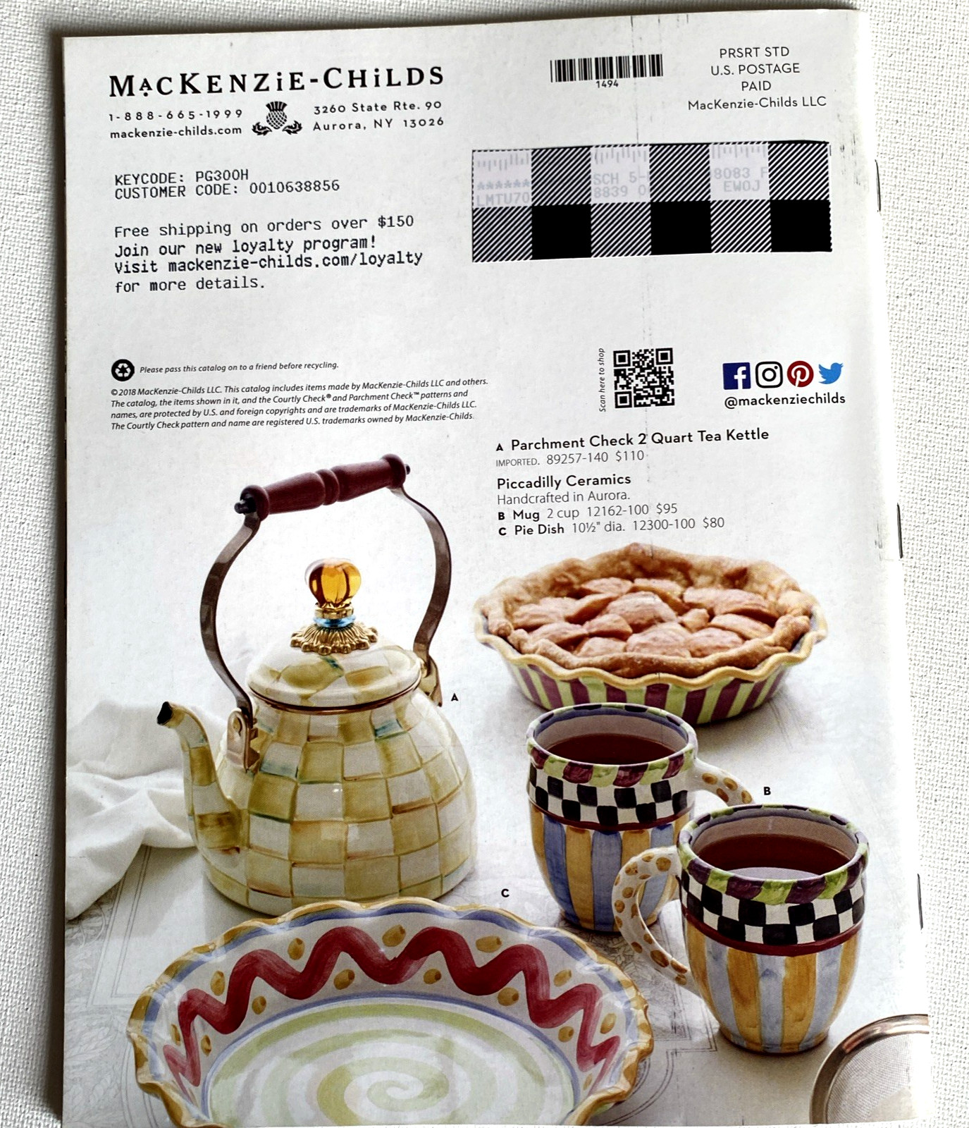Mackenzie-Childs Catalog ~ 2018-CELEBRATION-NEW YEAR- 47 pages.