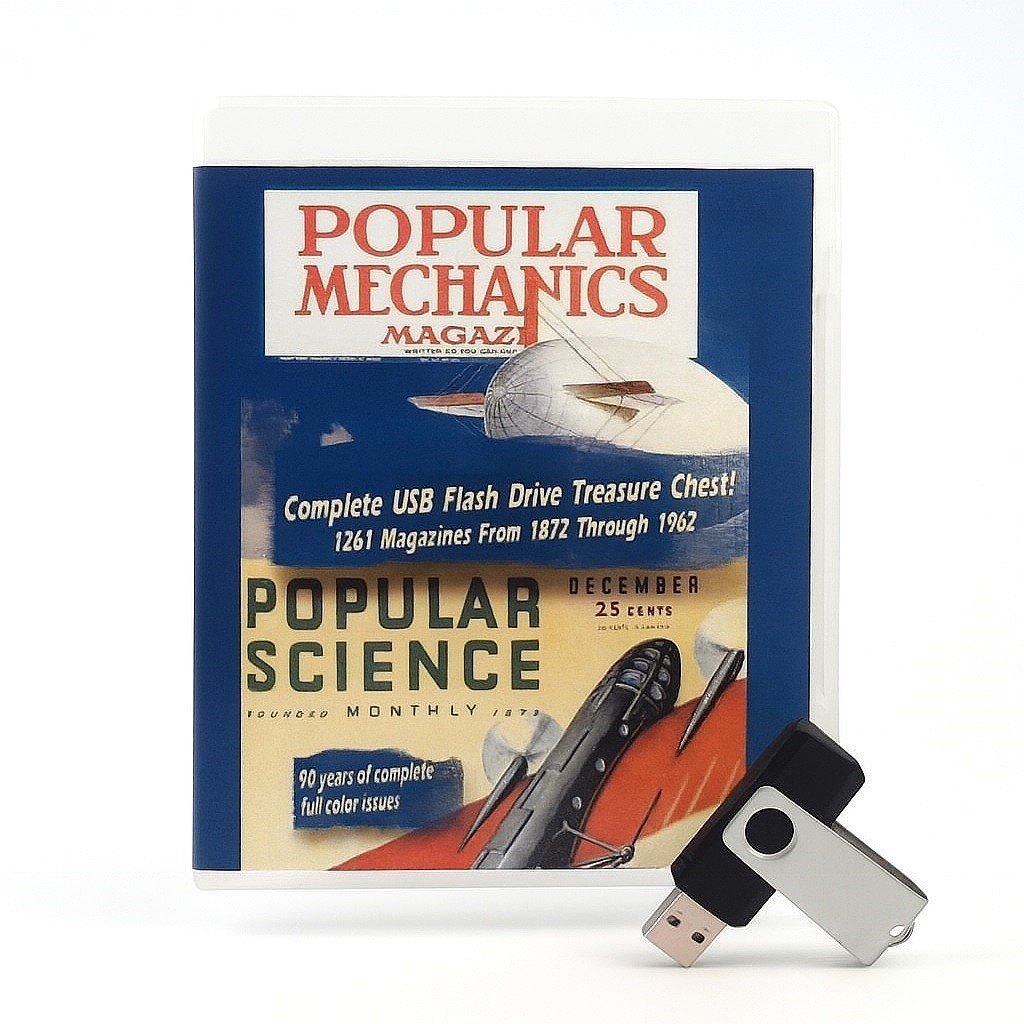 Popular Mechanics & Popular Science Magazines Archive 1872–1962 – Now on 64G USB