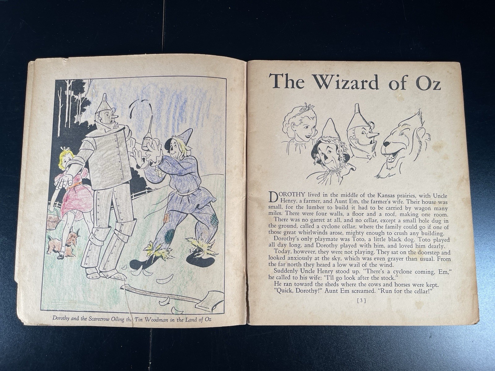 1939 The Story of The Wizard of OZ picture book Whitman USA 48 pages vintage B&W