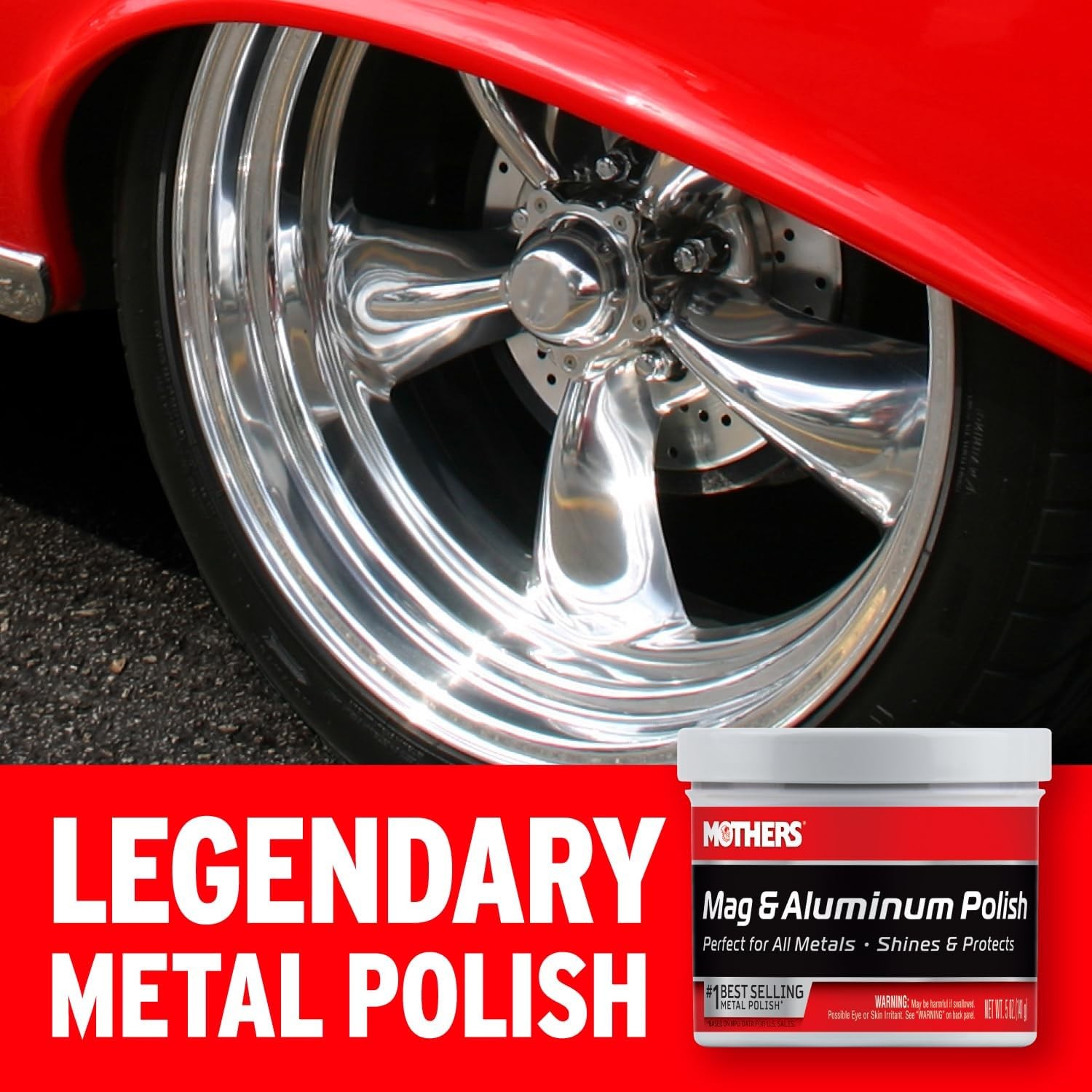 Mag & Aluminum Polish 5 oz Brilliant Shine for Uncoated Metals & Wheels