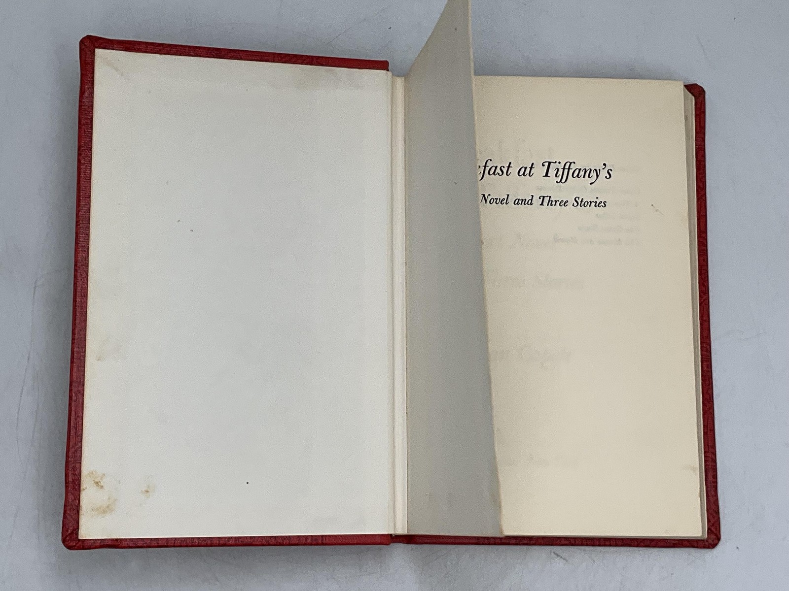 BREAKFAST AT TIFFANY’S TRUMAN CAPOTE RANDOM HOUSE 1958 HARDCOVER VINTAGE