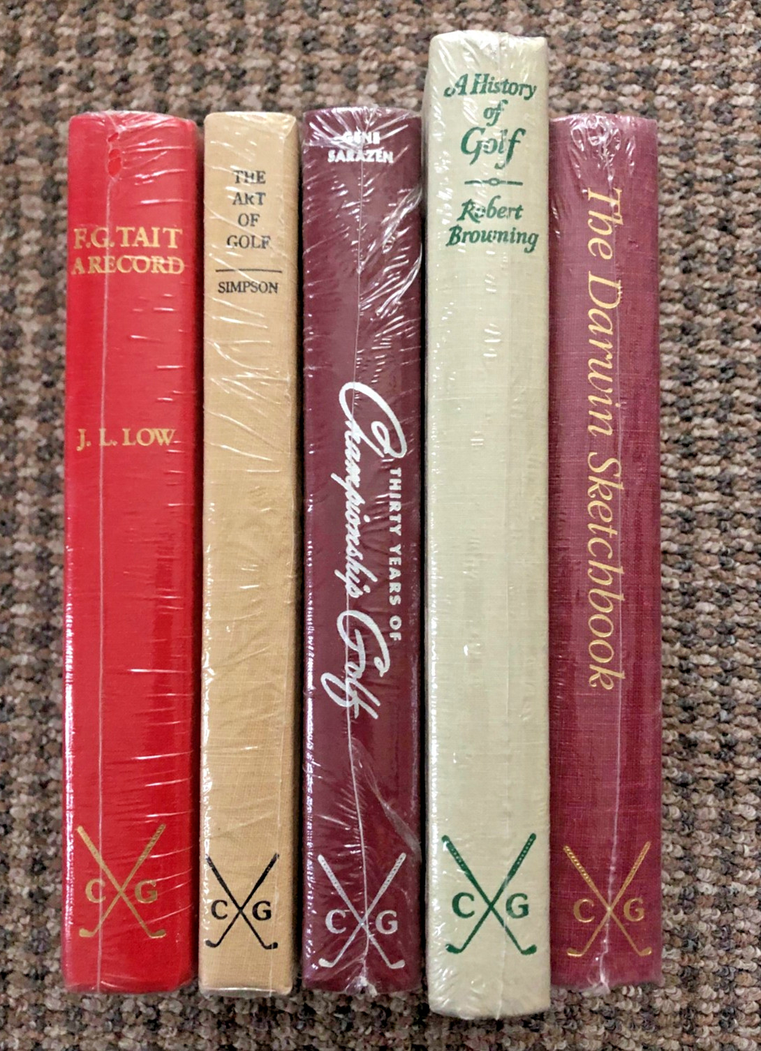 Lot of 5 Brand New Classics of Golf HCs by Simpson, Browning, Sarazen, Low…