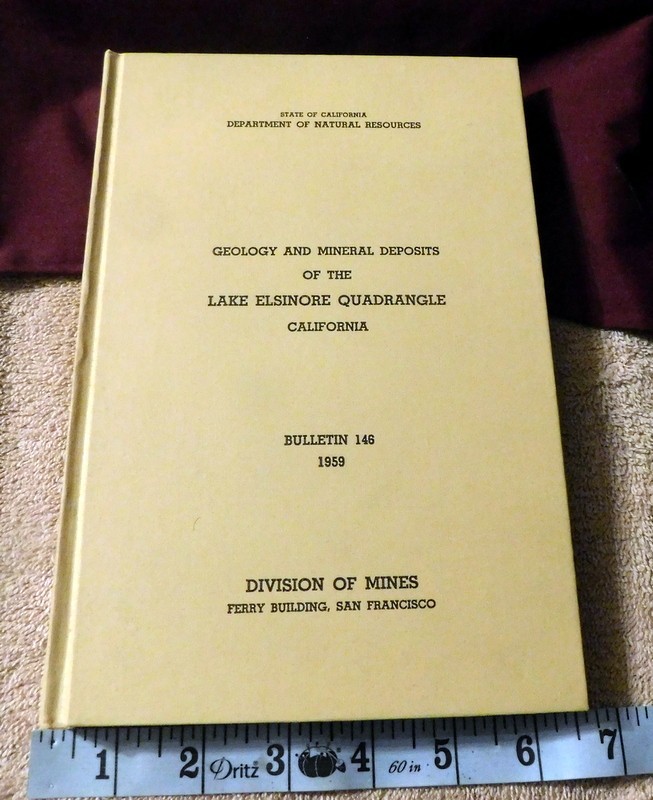 Lake Elsinore Quadrangle California Geology Mineral Deposits & Maps 1959