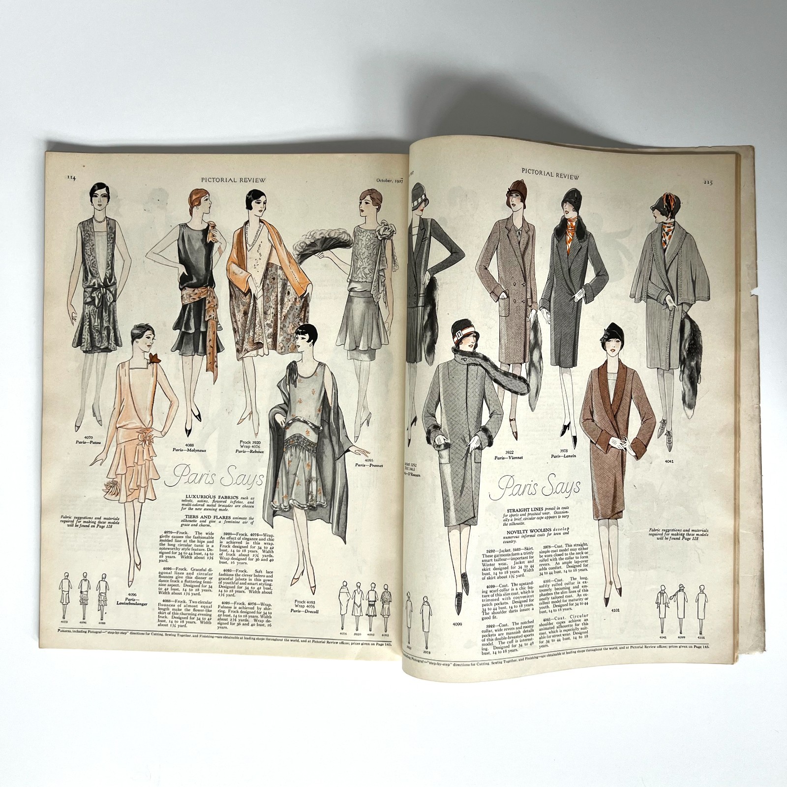 VTG Oct 1927 Pictorial Review McClelland Barclay Paris Fashion Halloween