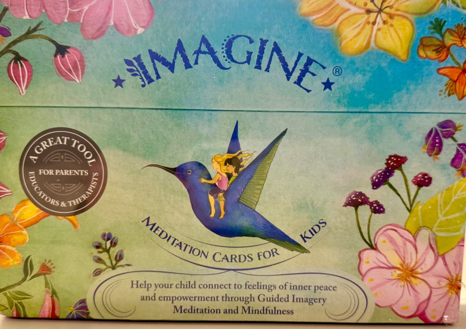 IMAGINE Mindfulness Meditation Cards Kids – 26 XL Card Set Calm Anxiety Focus