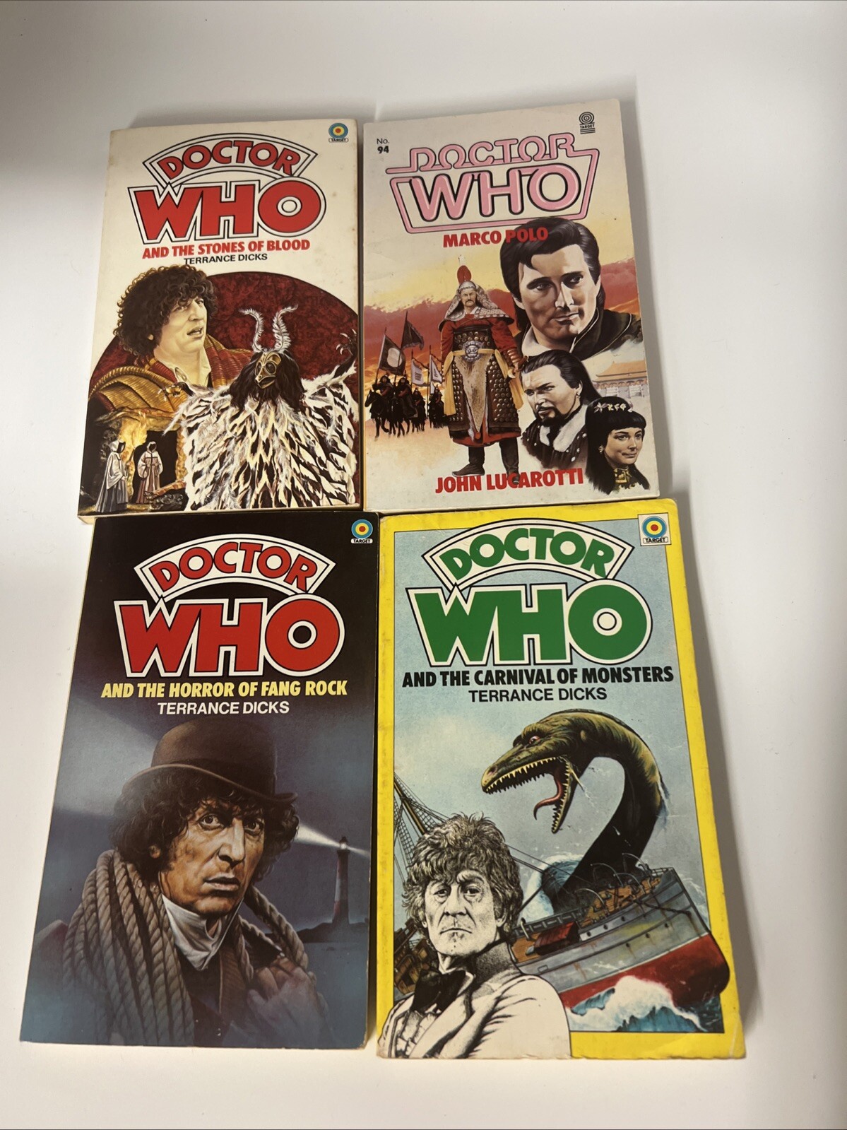 Vintage Lot Of Four Doctor Who Books By Terrance Dicks And John Lucarotti
