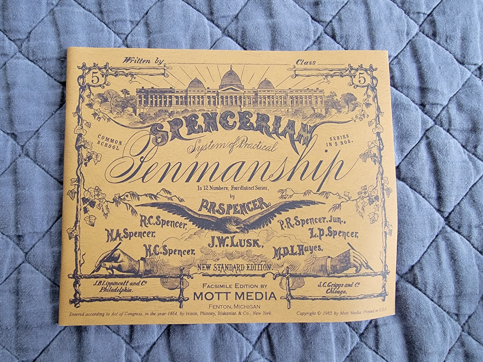 Spencerian Penmanship Copy Book 5 by Media, Mott – LOT of 5