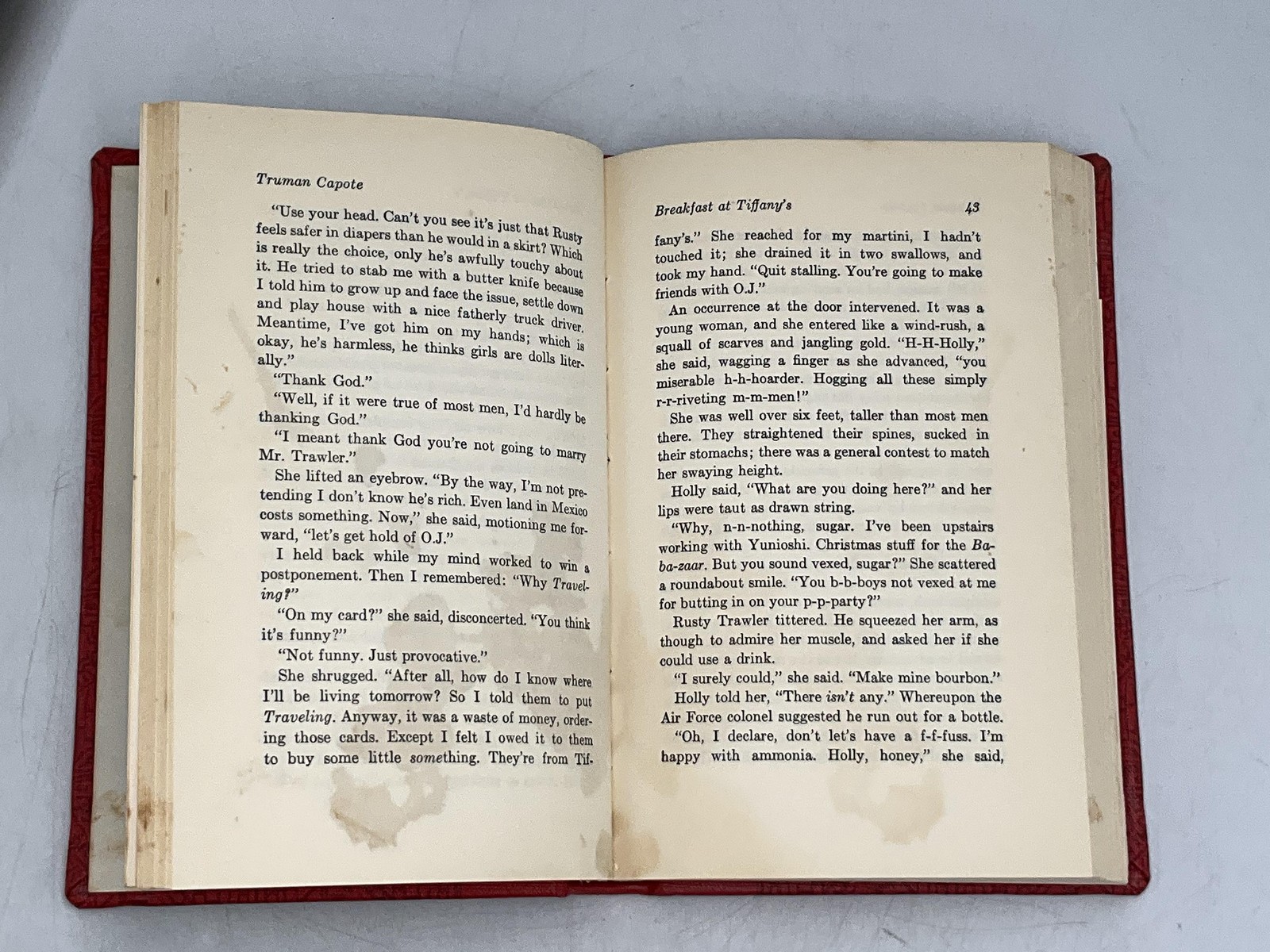 BREAKFAST AT TIFFANY’S TRUMAN CAPOTE RANDOM HOUSE 1958 HARDCOVER VINTAGE