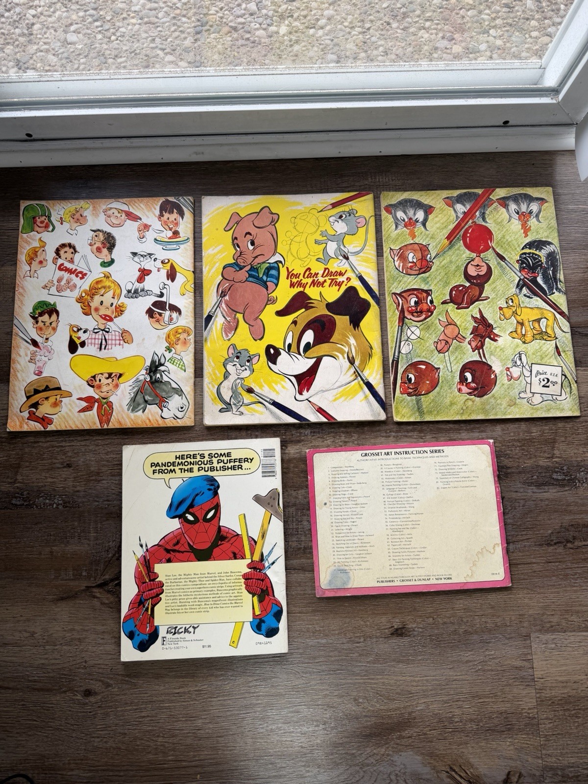 Vintage Art Instruction Book Lot – Walter T. Foster, Preston Blair & Marvel (5 B