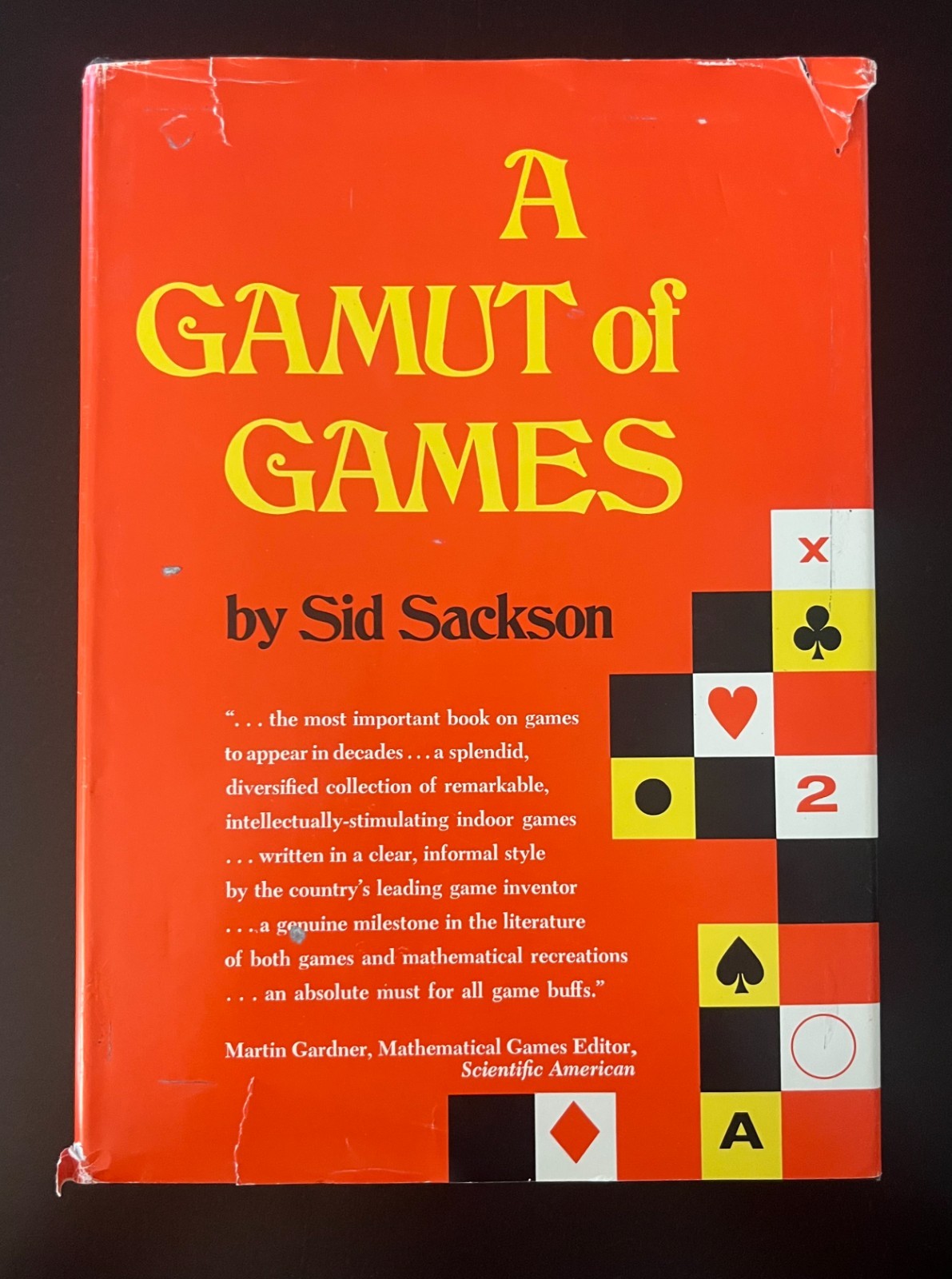 A GAMUT OF GAMES by Sid Sackson (1969, Hardcover Dust Jacket, Strategy Tips)