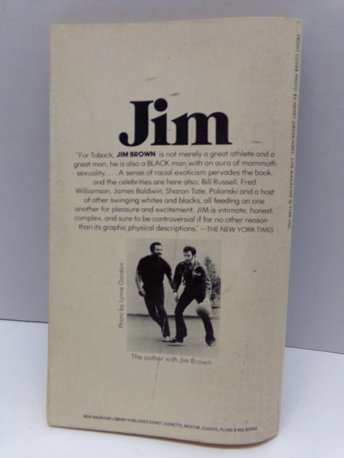 Jim by James Toback Memoir of Jim Brown 1972 Signet First Printing Paperback