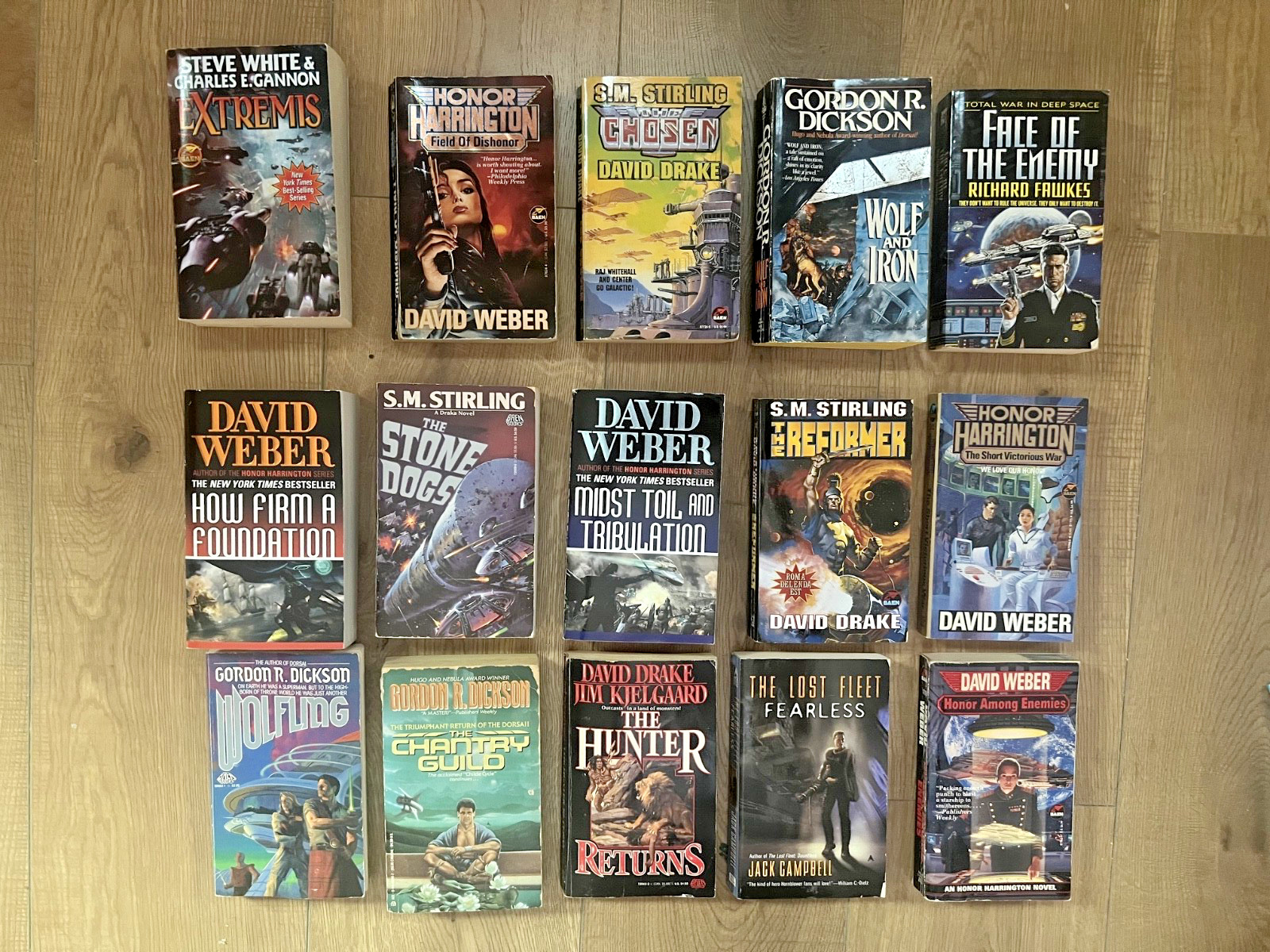 Sci fi Book LOT, 15 Books, David Weber, Steve White, Gordon R Dickson, Drake