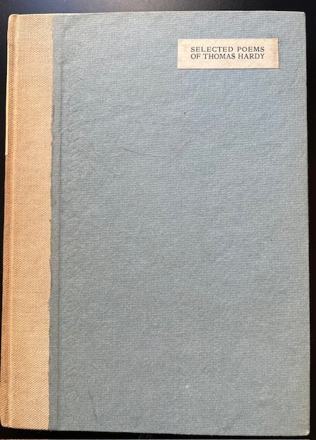 1921 Selected Poems of Thomas Hardy / Riccardi Press / #290/1025 / HC Illstrd