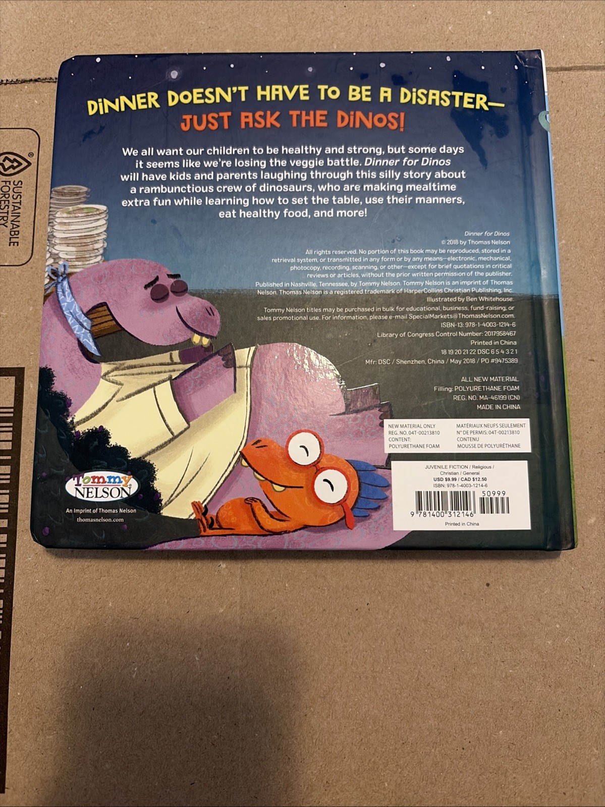 Dinner for Dinos: Gulp, Guzzle, Chomp, Chew – Board book – GOOD