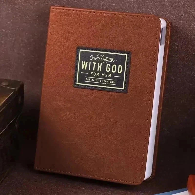 One Minute with God for Men – 365 Devotions (Brown Faux Leather) Fast ship