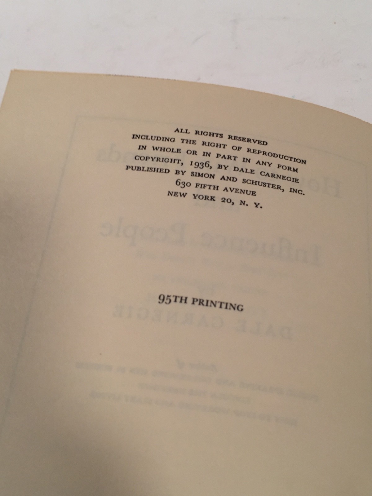 VTG 95th Printing Dale Carnegie How to Win Friends Influence People HB