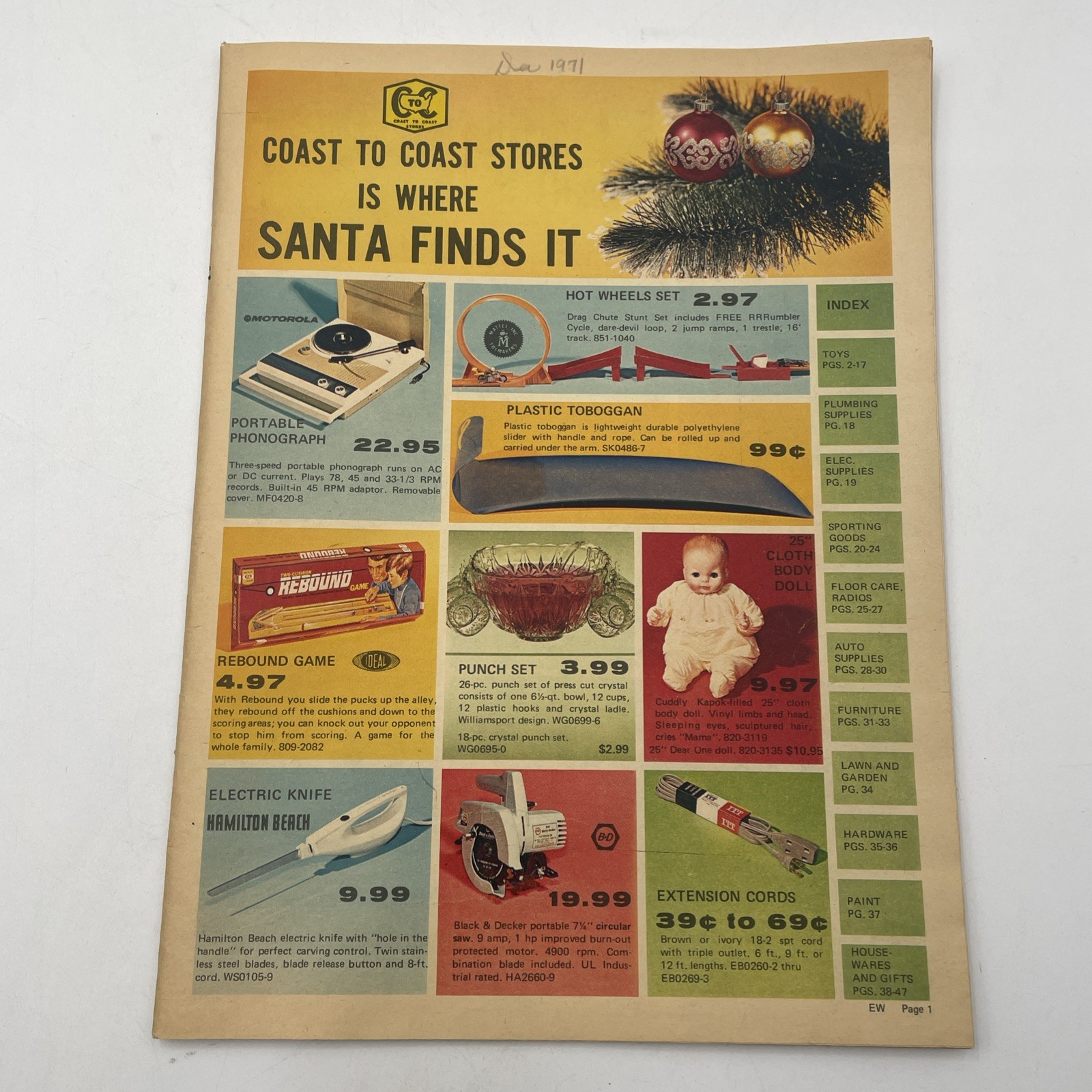 1971 Christmas Mailer Coast To Coast Toys Hot Wheels Barbie Bikes 48 Pages