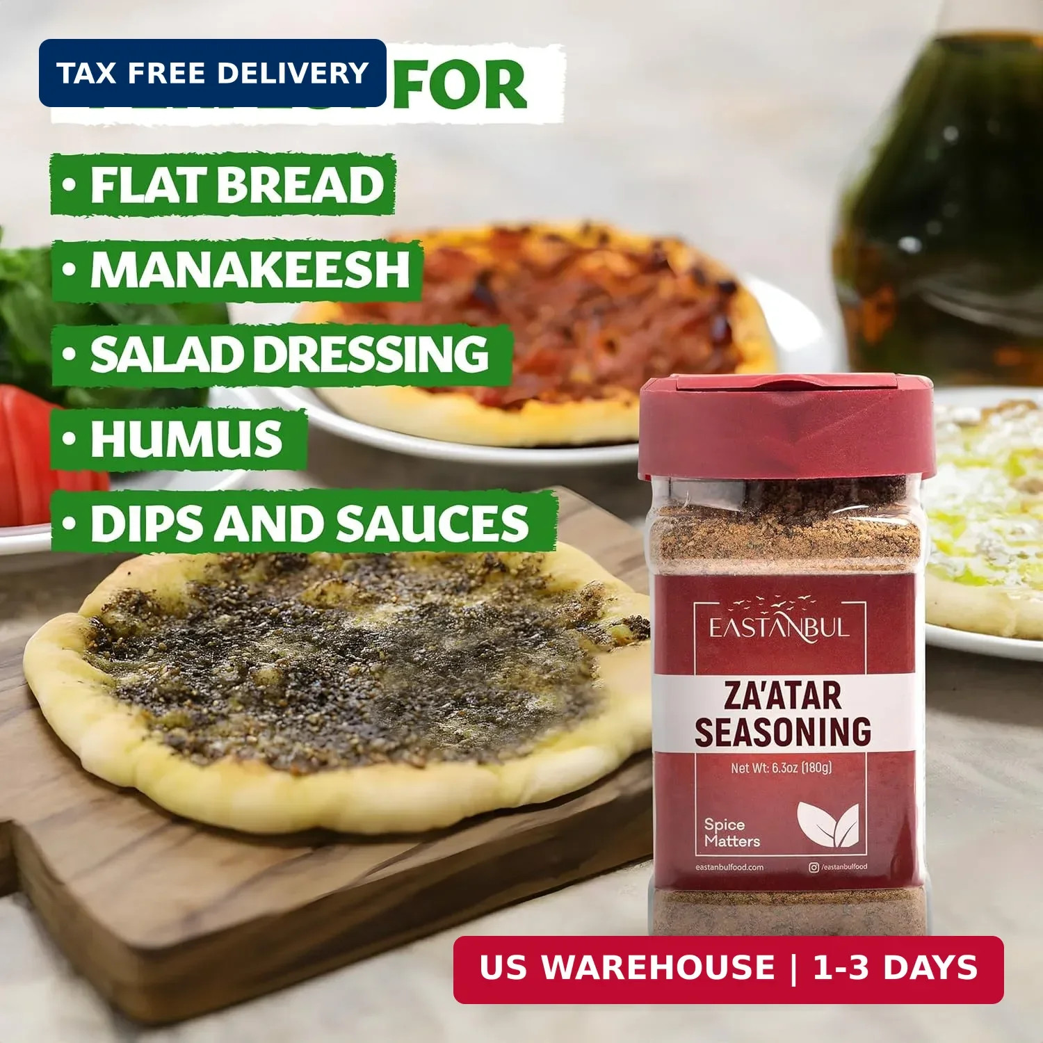 Eastanbul Zaatar Seasoning, 6.3oz, Za’atar, Zaatar Spice from Middle Eastern Spi
