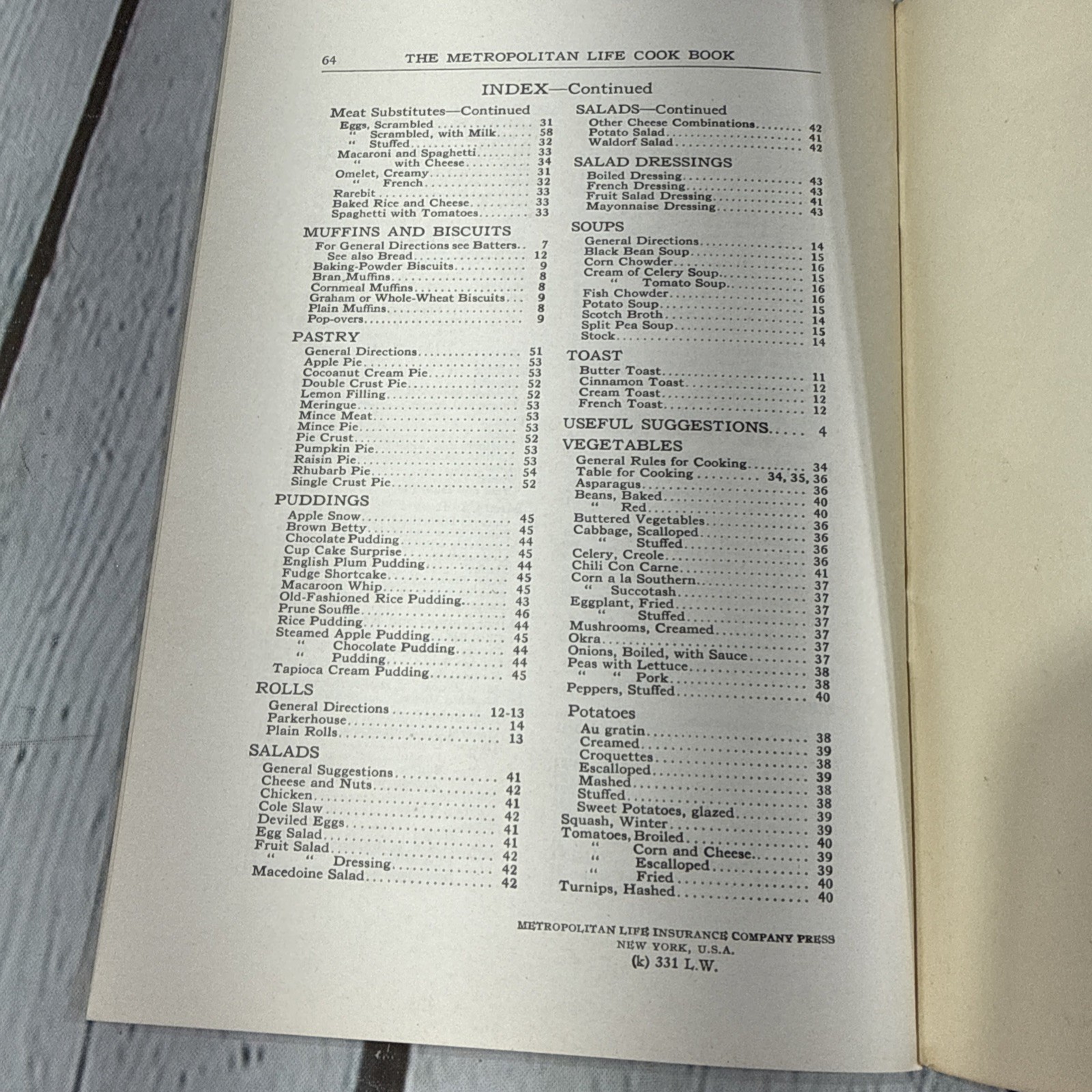 1950s METROPOLITAN COOK BOOK MCM LIFE INSURANCE COMPANY 64 PAGES RETRO VTG RARE