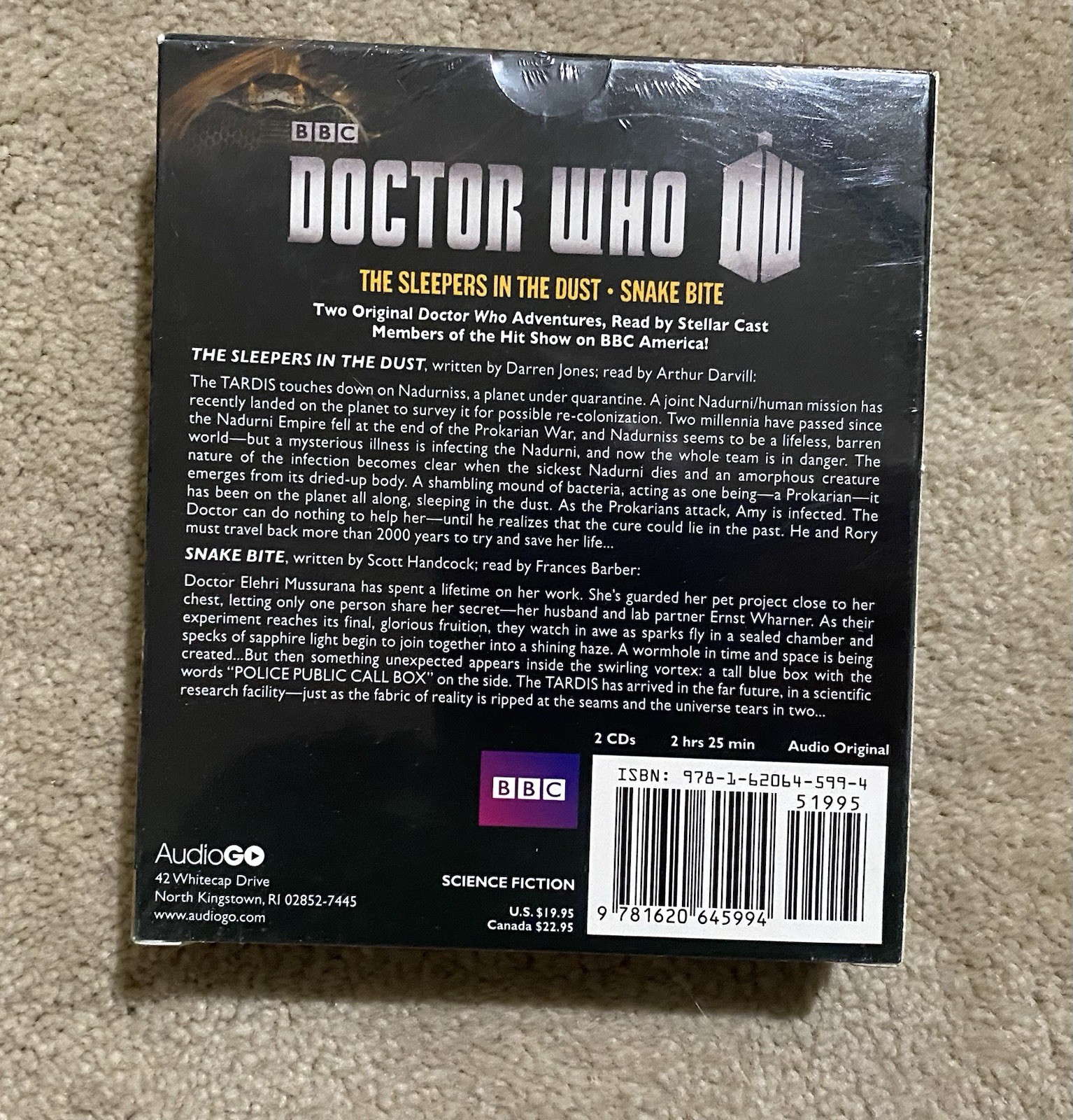 BBC AUDIOGO DOCTOR WHO 11th Doctor SLEEPERS IN THE DUST & SNAKE BITE Brand NEW!