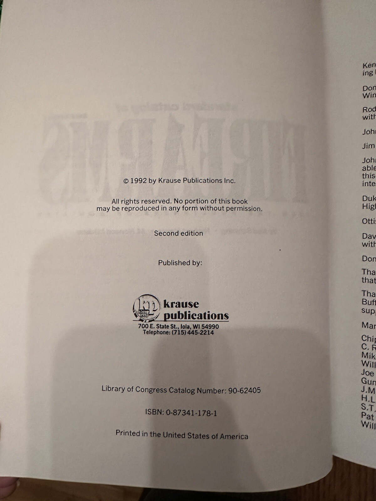 1992 Standard Catalog of FIREARMS 2ND EDITION 704 PAGES ISBN 0-87341-178-1