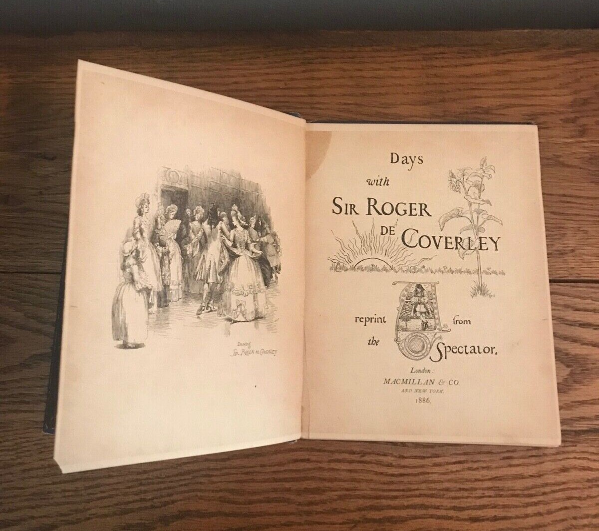 Antique Vintage 1886 Days with Sir Roger De Coverley Book Awesome Illustrations!
