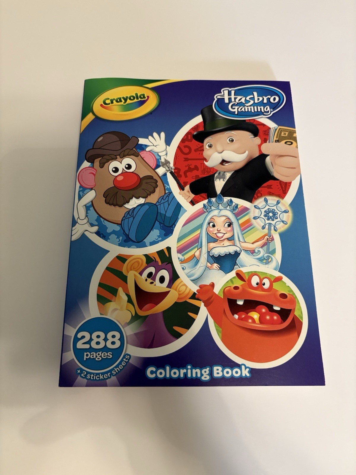 New Crayola Hasbro Gaming Coloring Book 288 Pages W/ 2 Sticker Sheets