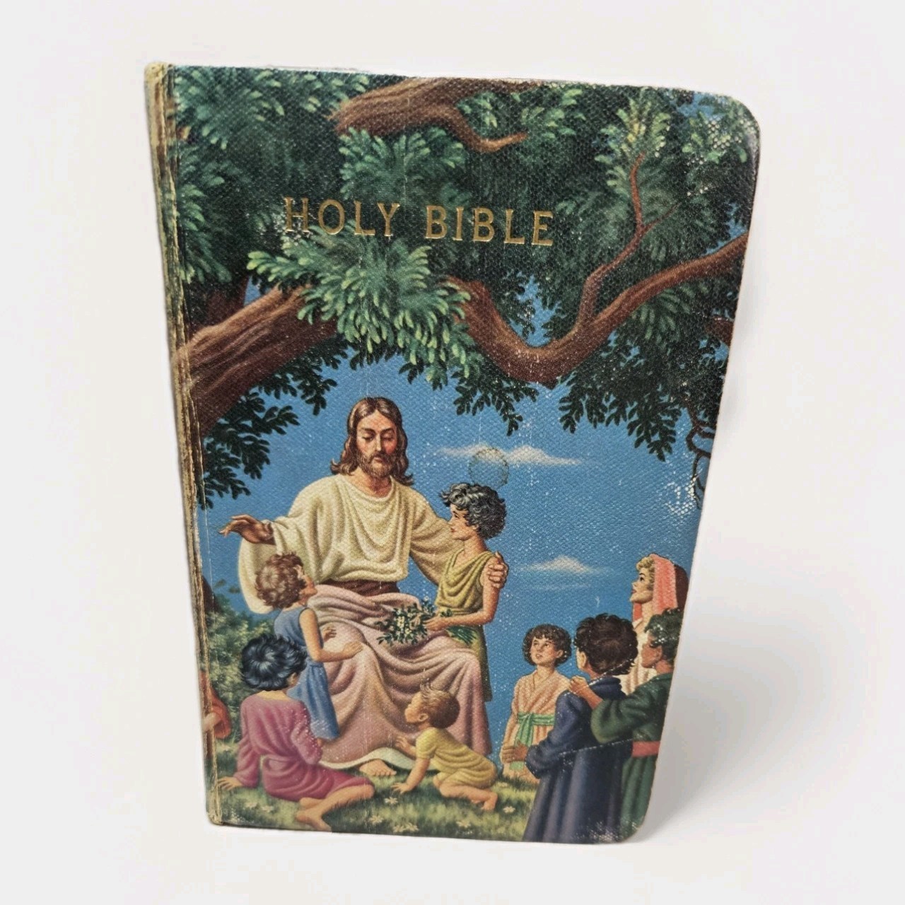 Vintage 1955 Children’s Holy Bible Illustrated Jesus Kids HC Gift Book
