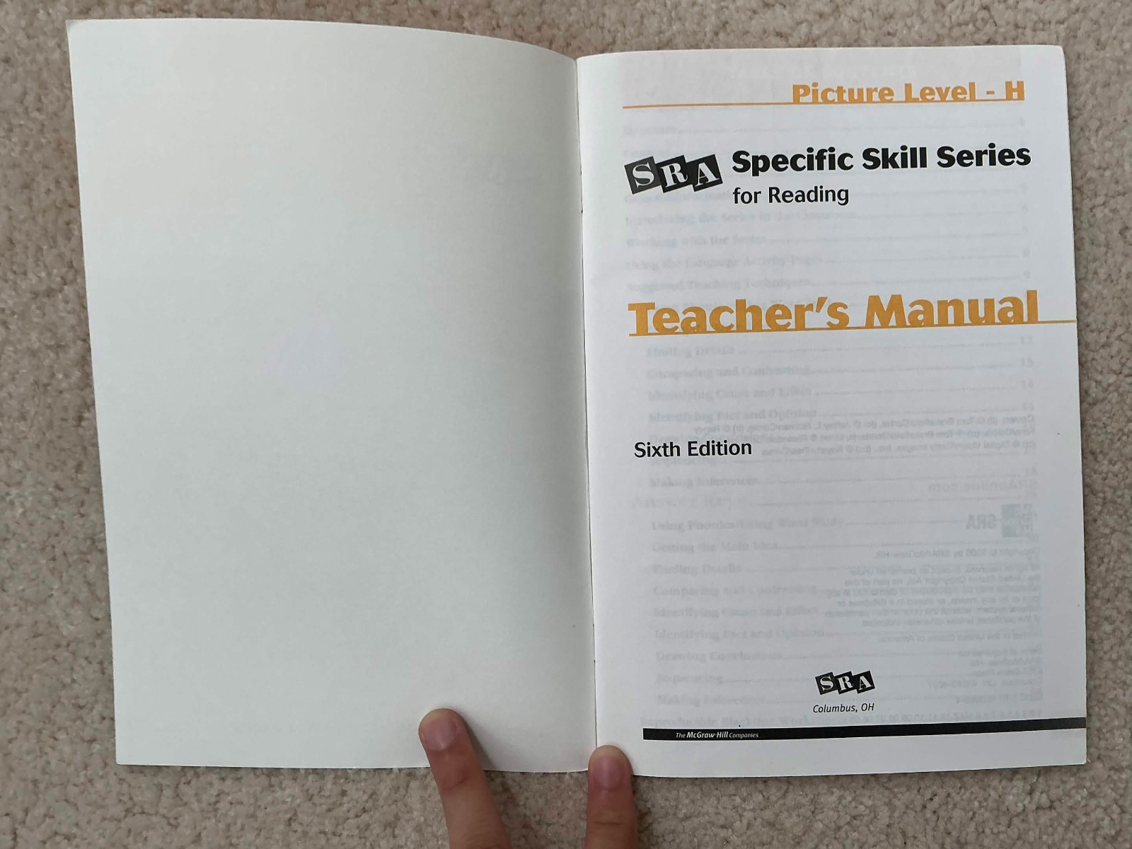 SRA Specific Skill Series All Levels Teacher’s Manual 6th Edition