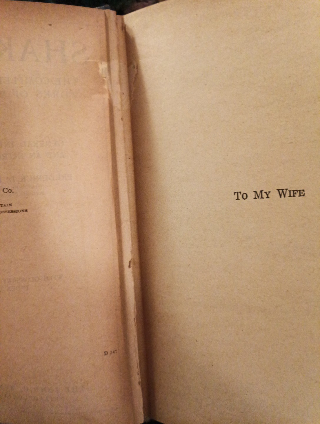 William Shakespeare, The Complete Dramatic and Poetic Works 1926 Thumb Index