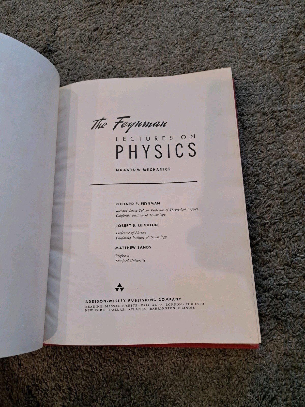 The Feynman Lectures on Physics Richard P. Feynman 1966 Three Volumes