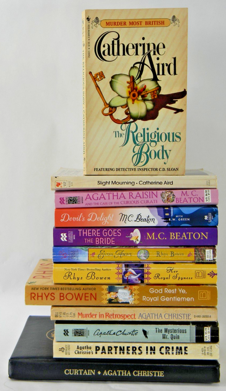 Lot of 12 Mysteries, some Cozy (HC/PB) Christie, Beaton, Bowen, Aird – GOOD