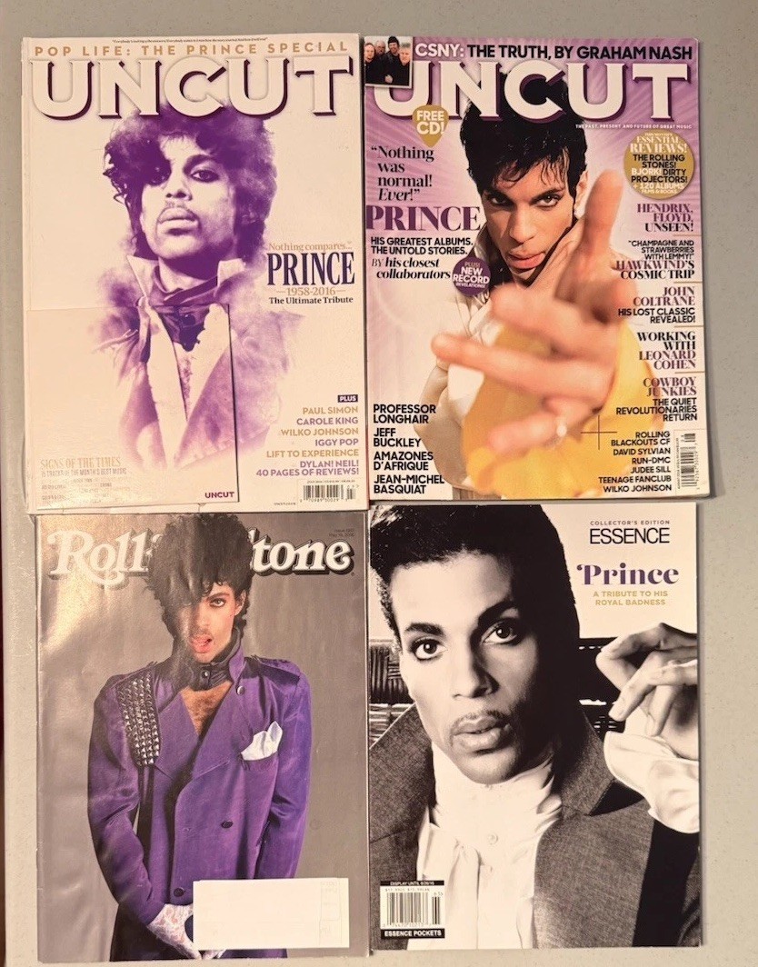 PRINCE lot of 4Commemorative Magazines. Uncut, Essence, Rolling Stone