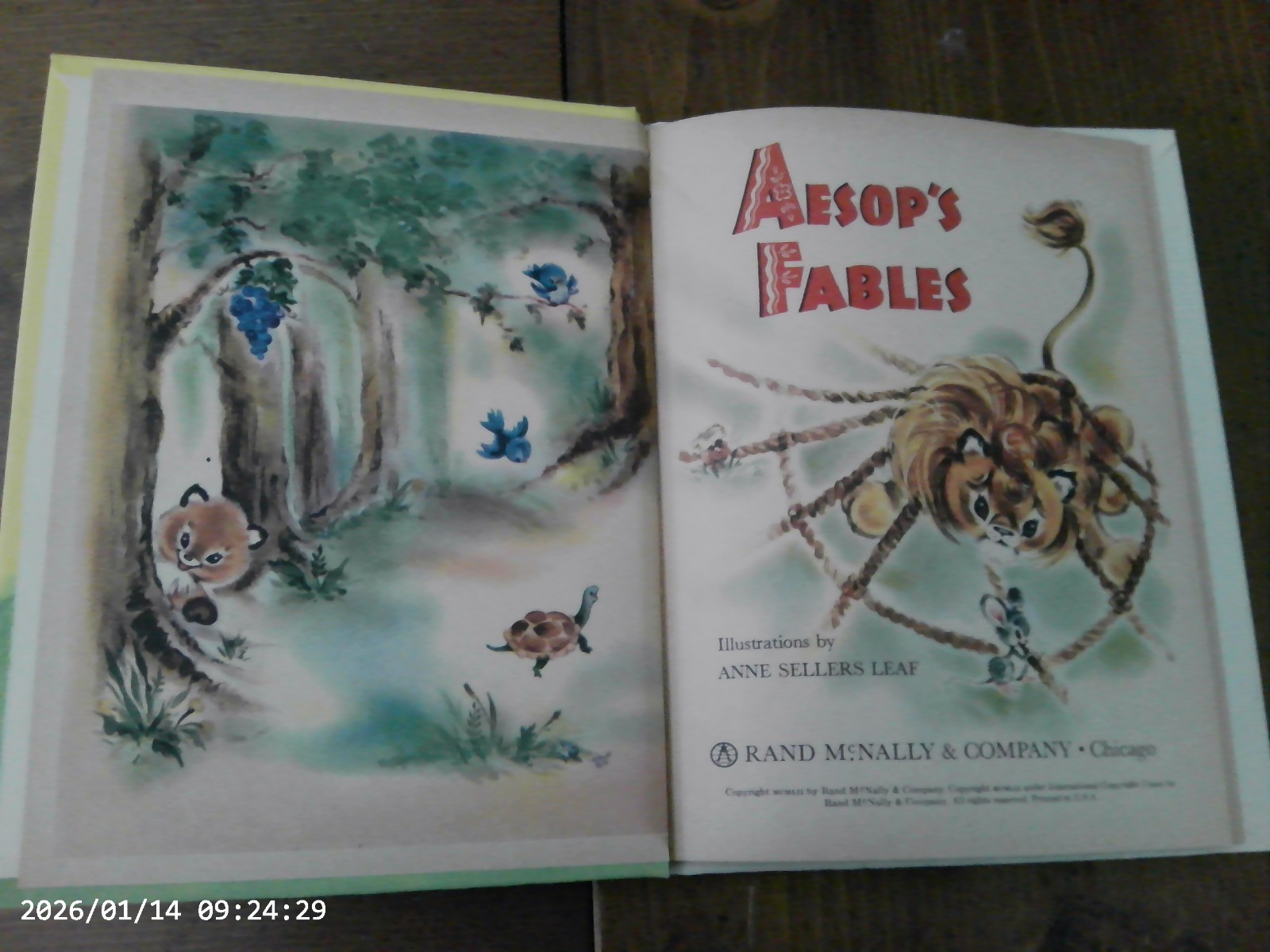 Aesop’s Fables, A Rand McNally Book,1952(VINTAGE Children’s)