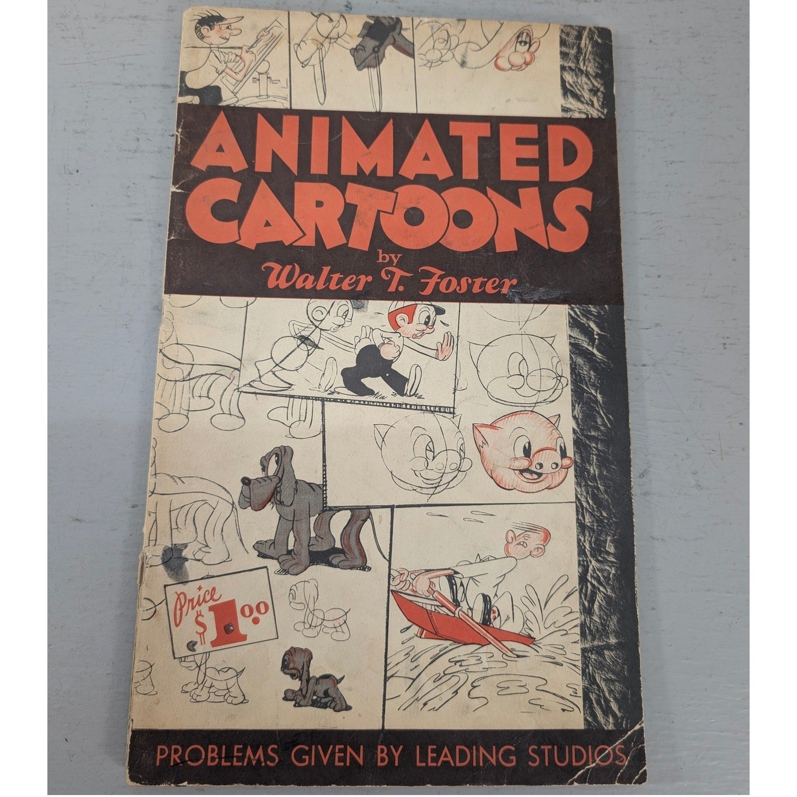 Vintage Animated Cartoons by Walter T Foster Art Instruction Book Mid-Century