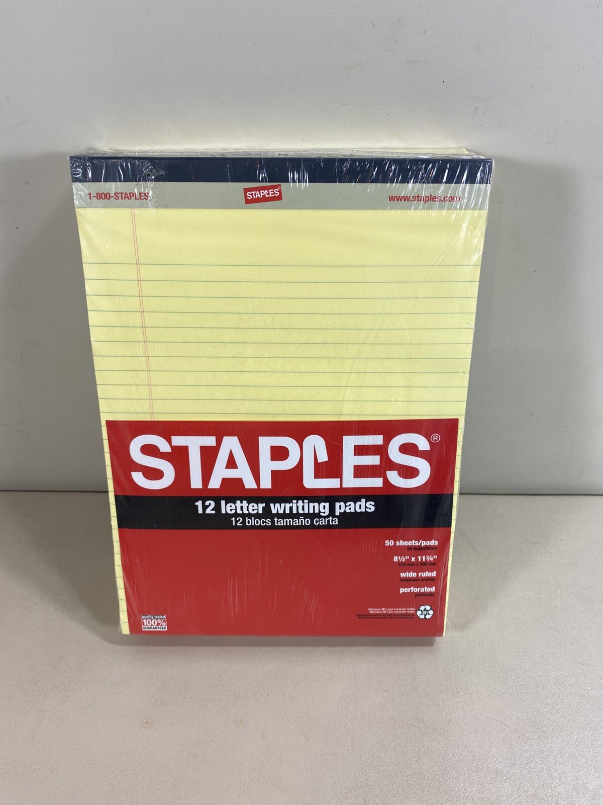 12 Staples 8 1/2″ x 11 3/4″ Letter Writing Pads New in Package