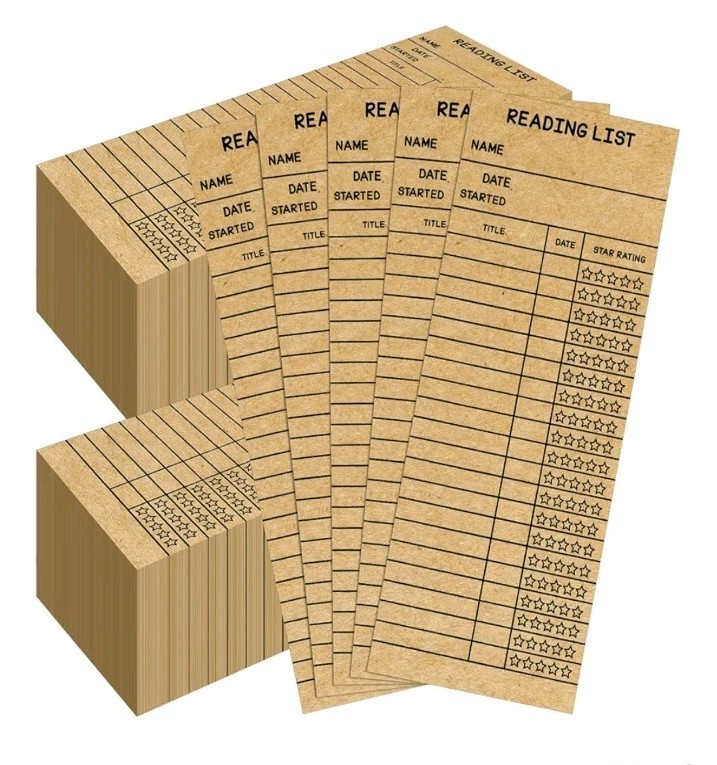 Lotmer 100 Piece Reading List Bookmark 3 x 8 Inch Personal Libraries Cards Brown