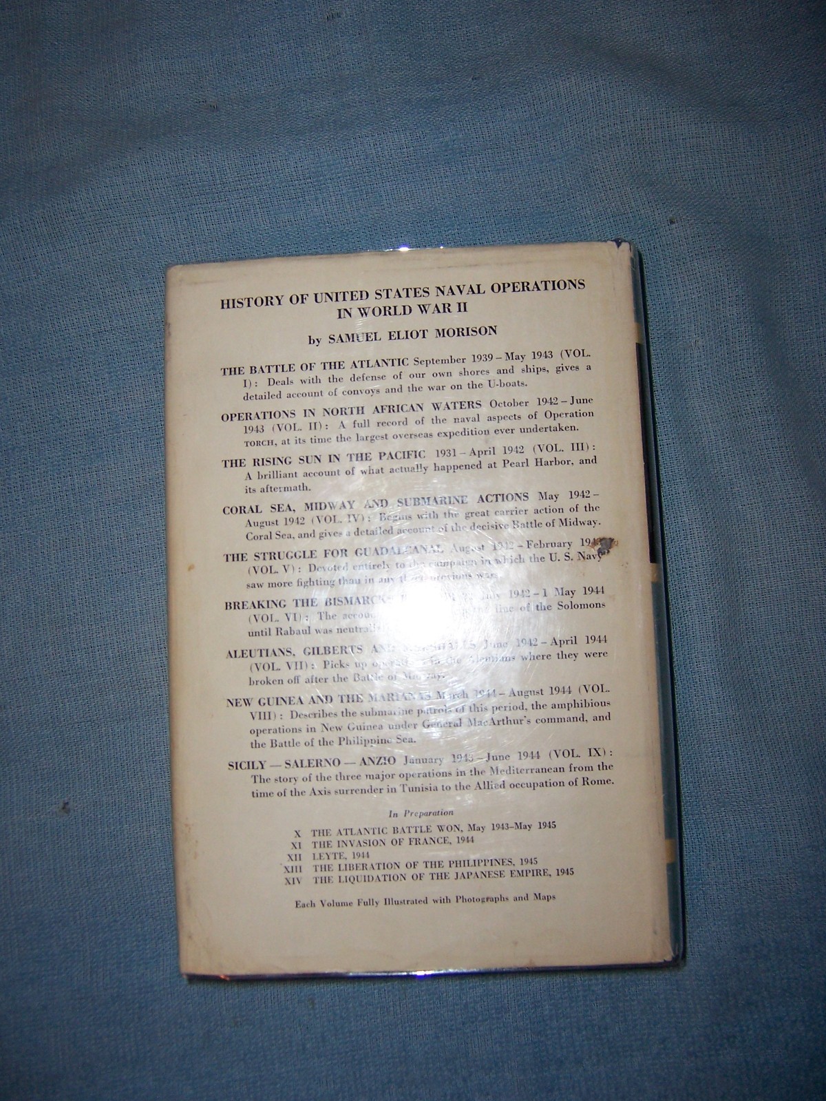 SICILY-SALERNO-ANZIO by S. E. Morison/1st Ed/HCDJ/Military/War/WWII 1939-45