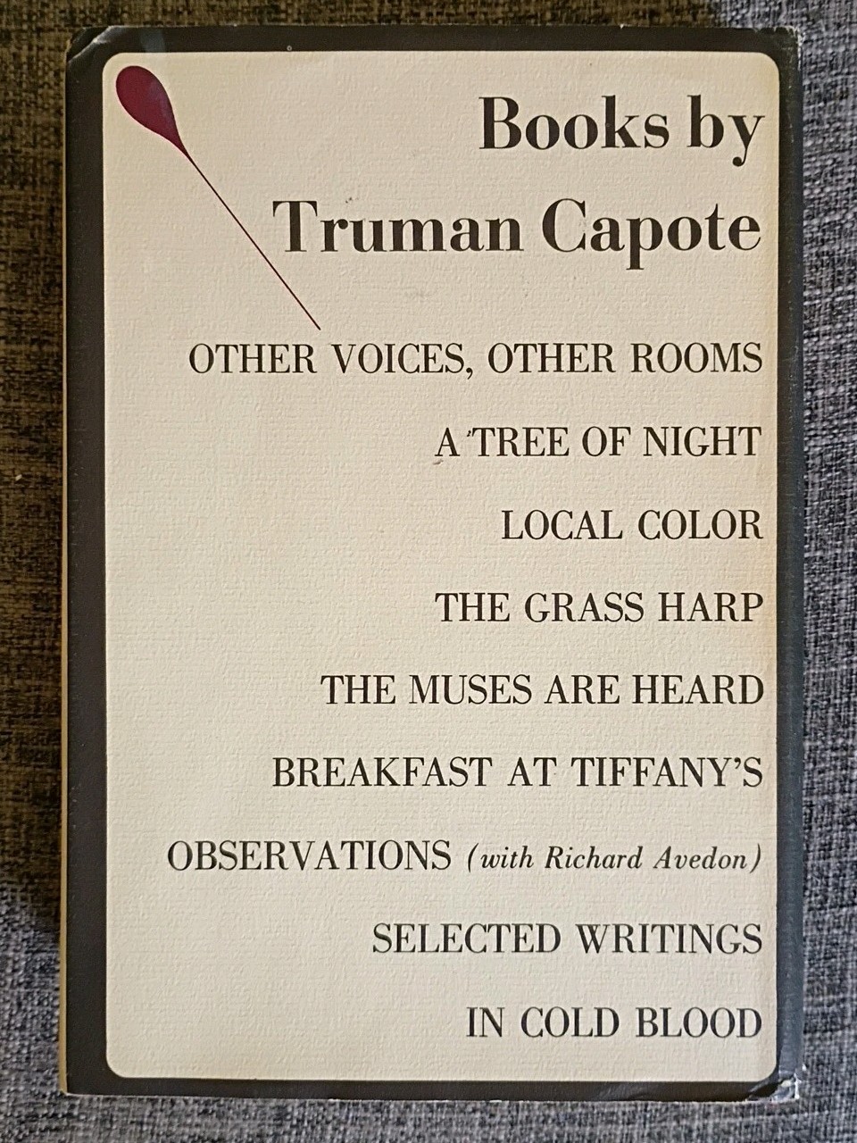 In Cold Blood By Truman Capote,1965 HC/DJ VG