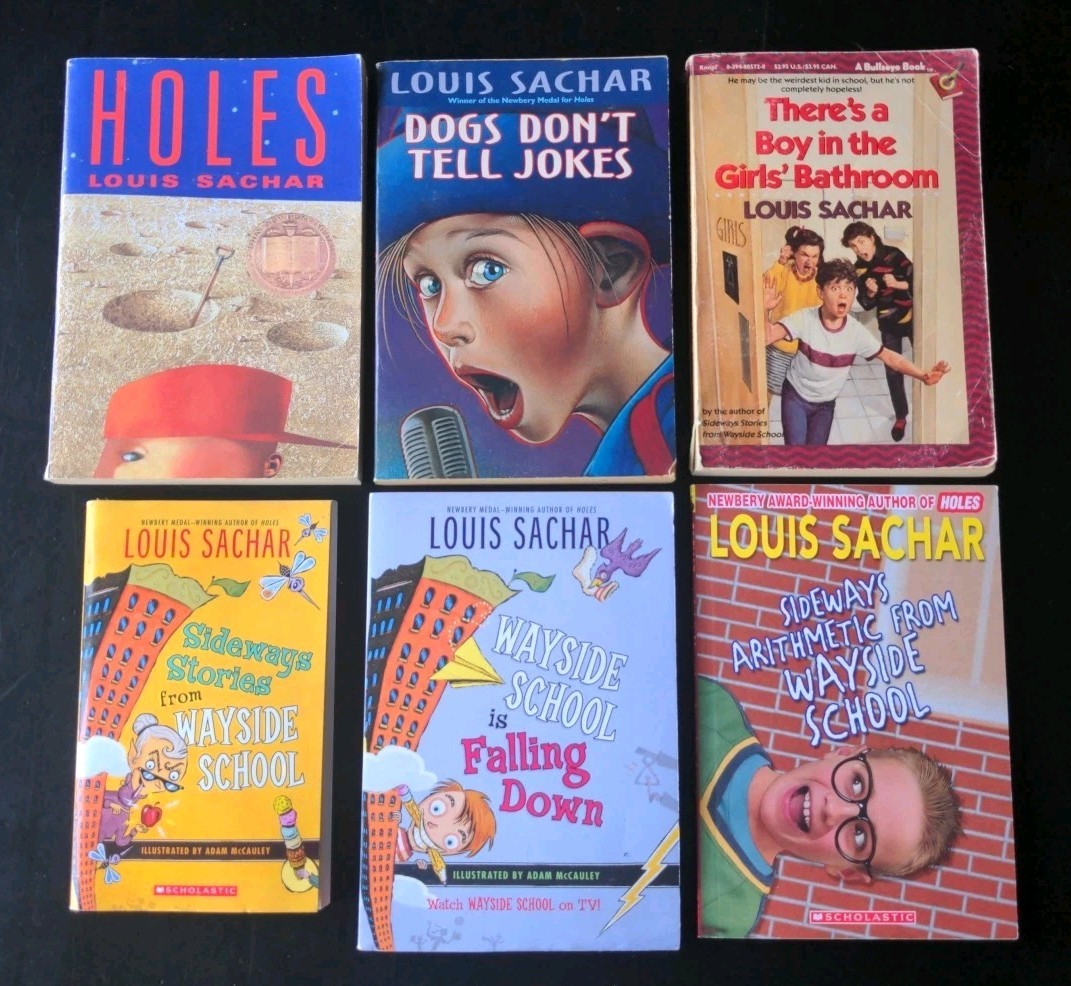 Lot of 6 Louis Sachar PBs- Holes, Wayside School, Bathroom, Jokes