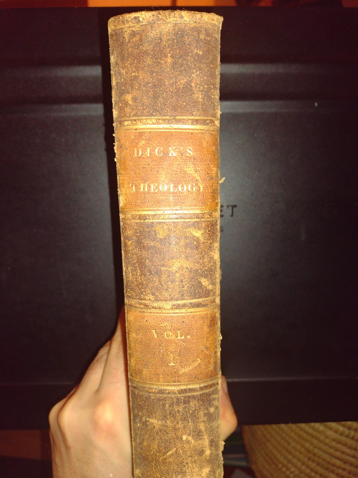 1844 Vol 1 Lectures on Theology John Dick First US Edition Christian Fair Cond.
