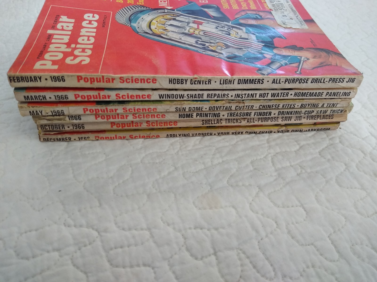 Vintage Popular Science Magazines 1966 Lot of 6 Feb March May July Oct Dec