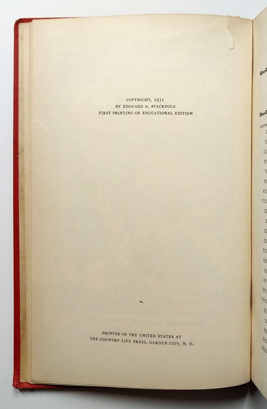 Smuggler’s Luck by Edouard A Stackpole HC 1st Educational Edition 1931