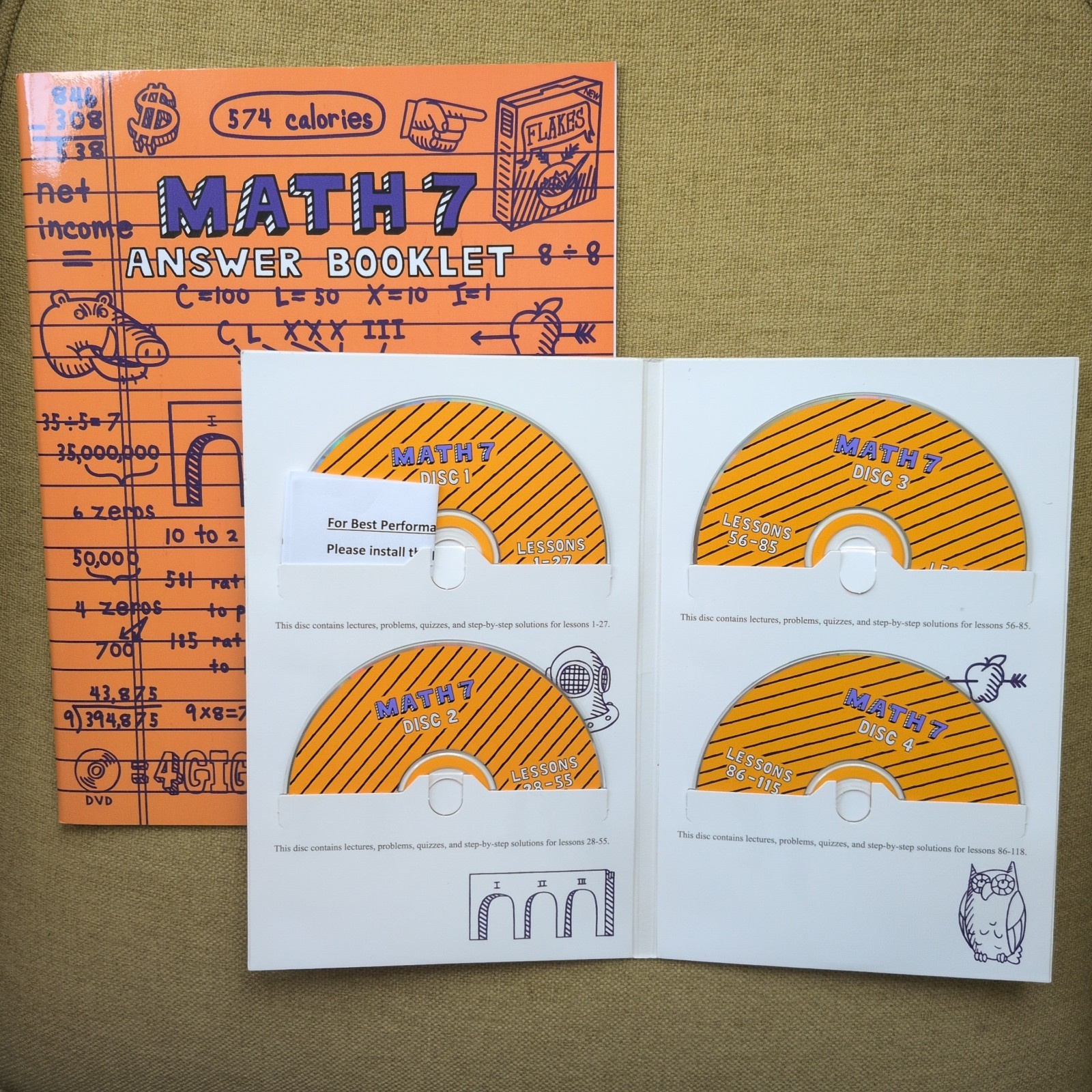 Teaching Textbooks Math 7 Answer Booklet and CD-ROM Set 2006 Homeschool EXC